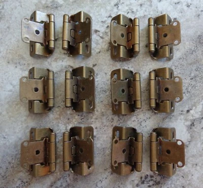 Juego de 12 bisagras (6 pares) envoltura parcial cierre automático bisagra de puerta de gabinete superposición de 1/2" Foto 1 de 4