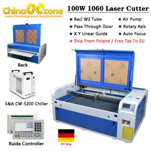 100W 1060 CO2 Laser Wood Cutter Engraver Machine RUIDA 6445G & CW-5200 Chiller - Bild 1 von 11