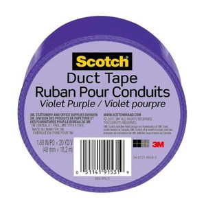 Scotch Duct Tape 20 Yard - Violet Purple - LOT OF 2 - BRAND NEW & SEALED - Picture 1 of 17
