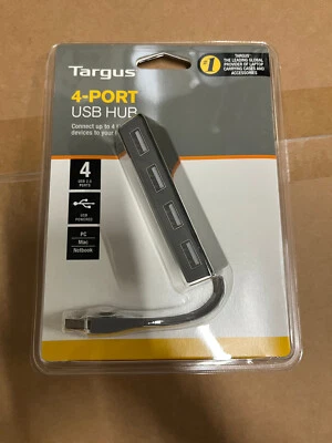 Targus ACH114-port USB Hub - USB - External - 4 USB Ports. NEW in box - Image 1 of 2
