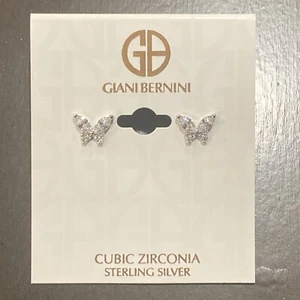 Giani Bernini Cubic Zirconia Butterfly Stud Sterling Silver Earrings - Picture 1 of 10