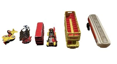Lot of 6 Vintage Corgi Dinky Cars! Disney, Esso! Olive Oyl & Spider-Man Broken - Image 1 of 4
