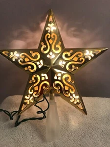 Christmas tree topper 5 point Plastic Lighted Star Filagree MAX3935 - Picture 1 of 7
