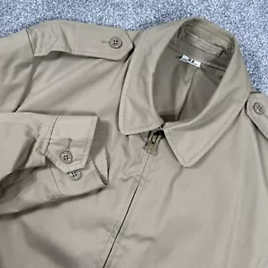 Vintage 80s US Navy Creighton USN Tanker 38 R Khaki Windbreaker Jacket No Liner - Picture 1 of 20