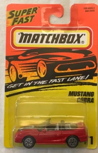 Matchbox  /Mustang Cobra Red Convertible /Super Fast/  Vintage 1995/ Brand New - Picture 1 of 8