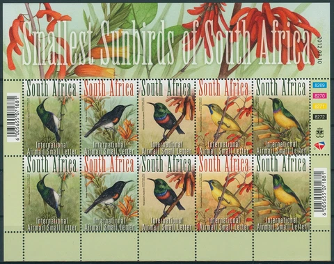 South Africa Stamps 2012 MNH Smallest Sunbirds of South Africa Birds 10v M/S Cover