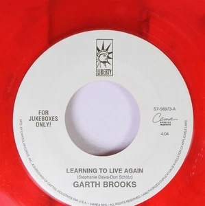 90'S 45 Garth Brooks Learning To Live Again / Walking After Midnight On Liberty - Picture 1 of 2