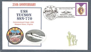 GREYTCOVERS NAVAL COVER USS TUCSON SSN-770 25TH COMMISSIONING ANNIVERSARY - Picture 1 of 1