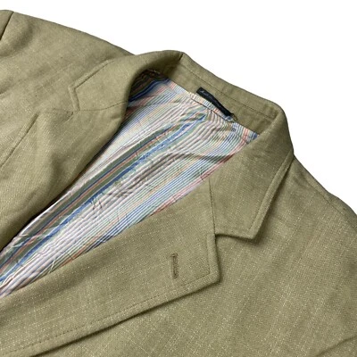 Ibiza Men’s Galdana 100% Bamboo Unlined 2-Button Blazer Jacket Khaki/Tan • 42R - Image 1 of 4