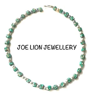 VINTAGE ART DECO PEARL FOILED CRYSTAL GLASS BEADED NECKLACE - Picture 1 of 11