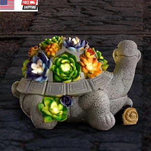 Gifts for Women, Solar Lights for outside Garden with Succulent and 8 LED Lights - Picture 1 of 8