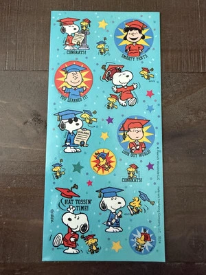 HALLMARK Peanuts Snoopy Graduation Grads June Stickers Sticker Sheet Friends Schulz Hallm