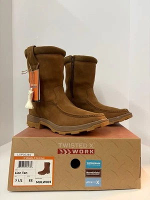 TWISTED X MEN'S 9" ULTRALITE X™ WATERPROOF WORK BOOTS - MOC TOE SIZE 7.5 EE - Image 1 of 4