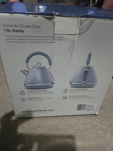 Morphy Richards Accents Ocean Grey & Gold 1.5L 3KW Pyramid Kettle 102046 - Picture 1 of 5