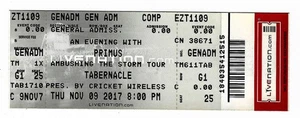 Primus 11.9.17 Atlanta GA The Tabernacle Rare Ticket! - Bild 1 von 1