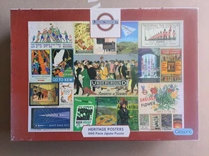 LONODON TRANSPORT: HERITAGE POSTERS: 1000 PIECE JIGSAW GUARANTEED COMPLETE - Picture 1 of 2