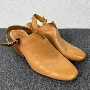 Korks Leather Rayleigh Slingback Block Heel Kork Ease Natural Women's 10M Shoes - Picture 1 of 10