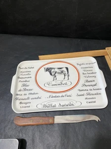 Piatto formaggio francese porcellana e coltello con speciale scatola di presentazione - Foto 1 di 15