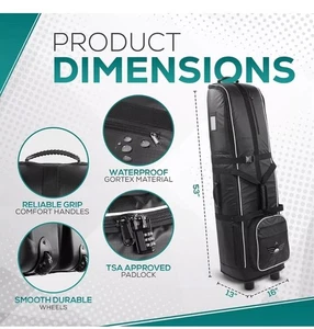 AERO Airline Golf Travel Bag W/Wheels*Lock*TSA Approved*Protective Cover - Picture 1 of 9