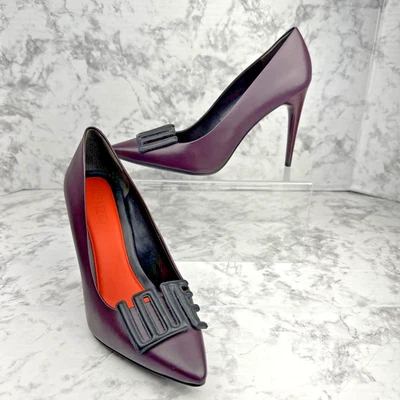 KENZO 女式 LOVE 高跟鞋 38/7.5 码深葡萄酒栗色黑色 Love — 第 1/4 张图片