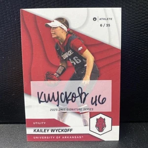 2025 ONIT Athlete Arkansas Razorbacks Softball Kailey Wyckoff #S-2 Auto 6/35 - Picture 1 of 12