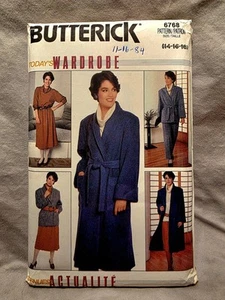 Butterick Pattern #6768 UNCUT Vintage 1984 Coat Belt Skirt Pants Top Sz 14 16 18 - Picture 1 of 3