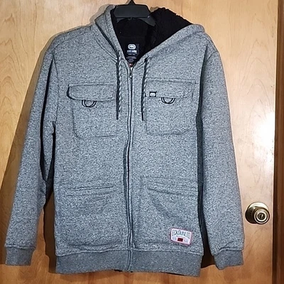 Chaqueta con Capucha Ecko Unltd Para Hombre Talla M Sherpa Forrada Gris Cremallera Tejida Nueva al Aire Libre  Foto 1 de 4