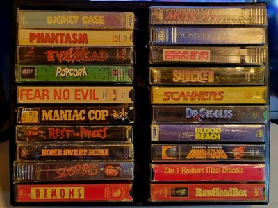 Horror Vhs Mega Movie Lot |20ct| Rare/oop | Plastic Tape Covers And Shell Case🎃 - Image 1 of 4