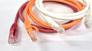 Cat6 Ethernet Internet Cable RJ45  Network Patch Lead 1m x11 bundle - Afbeelding 1 van 2