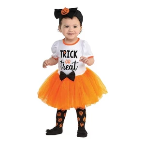 Trick Or Treat Sweetie Halloween Costume Toddler 12-24 Bodysuit Tutu Headband - Picture 1 of 3
