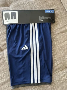 Boy's Adidas 2 Pack Active Shorts Gray and Blue Size Large 14 - 16 - Picture 1 of 3