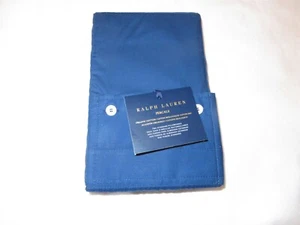 Ralph Lauren Palmer Percale Organic Standard Pillowcases $125 Harbor Blue - Picture 1 of 3