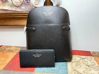 Kate Spade New York Staci Dome Leather Medium Backpack + Wallet Set NWT - Image 1 of 4