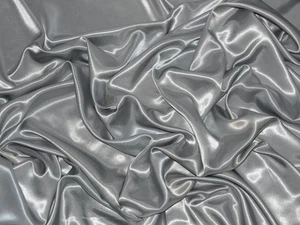 Satén Charmeuse PLATA MACIZA 60" ancho / Vendido por yarda - Imagen 1 de 1