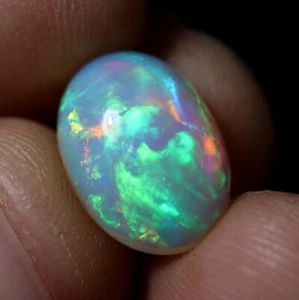 5.5 Carat Rainbow Ethiopian Opal, Welo Opal Cabochon, Opal, Multi-Fire Opal - Picture 1 of 13