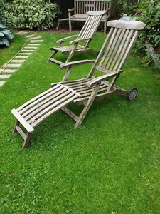 Gartenliege Teak 2x - Bild 1 von 4