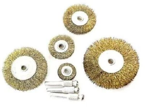 Wire Cup/Wheel Brush Set For Drill, Steel Brass Metal Cleaning Rust Sanding 5pc - Picture 1 of 1