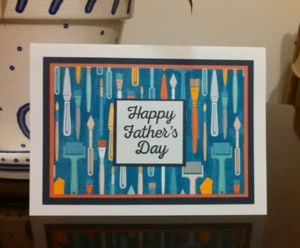 Handmade Father's Day card, masculine with paint brushes and rollers - Picture 1 of 12