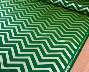 100% Cotton Fabric Michael Miller sleek chevron green metallic by half-metre - Picture 1 of 3