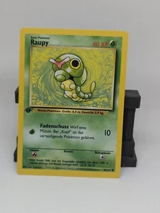 1st Edition Caterpie (Raupy) 45/102 - NM Near Mint German Base Set Pokemon Card - Picture 1 of 2