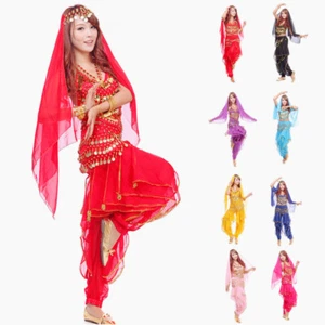 Bollywood Indian Bauchtanz Kostüm Outfit für Damen Mädchen Erwachsene Tänzerin - Bild 1 von 17