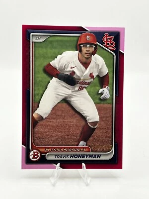 2024 Bowman Travis Honeyman Prospects Fuchsia /299 Cardinals BP-46 - Image 1 of 2