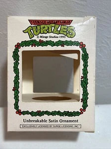 Teenage Mutant Ninja Turtles 1990 Satin Unbreakable Christmas Ornament Box Only - Picture 1 of 6