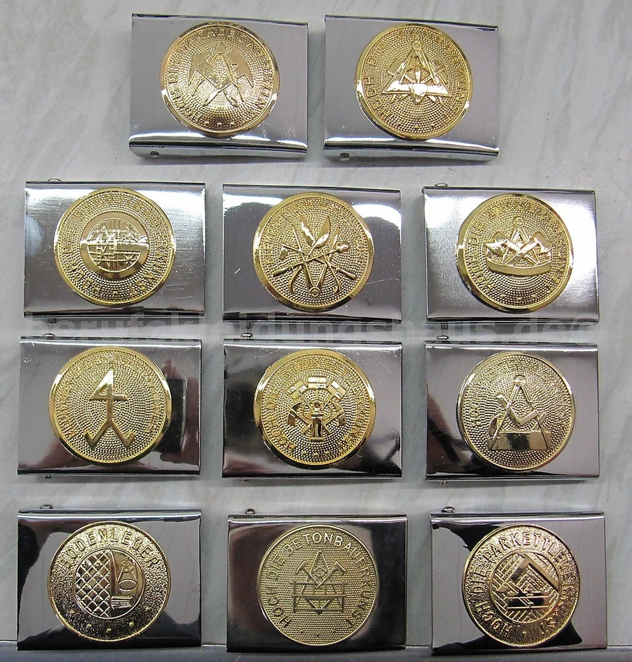 FHB 870 Koppelschloss Zunftzubehör Gürtelschnalle Untergrund silber Emblem gold