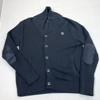 Suéter Para Hombre Parish Nation Grande Negro Abotonado Cárdigan Parish-N Chaqueta Y2k Foto 1 de 4
