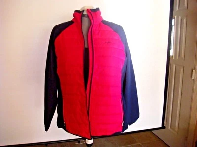 NWT Ralph Lauren LRL Active women's full zip pink/navy fleece quilted Jacket 2X - Image 1 of 4