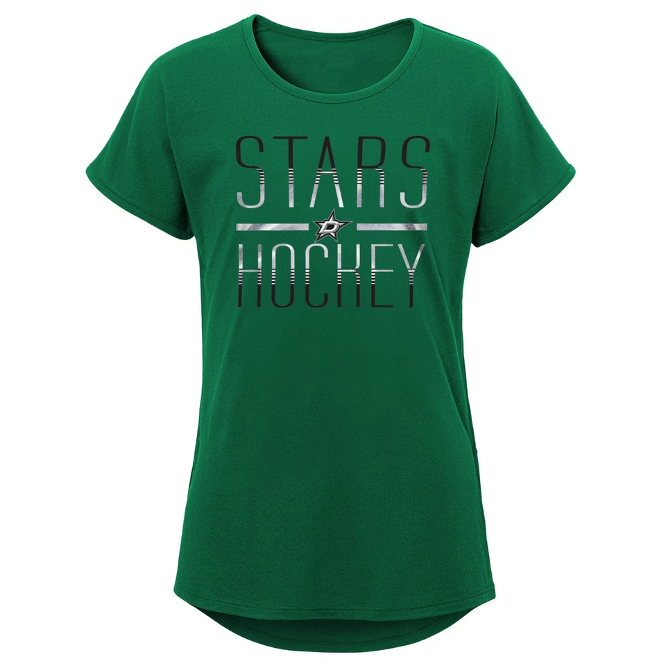 Outerstuff NHL Youth Girls Dallas Stars Glory Short Sleeve Dolman Tee - Image 1 of 1
