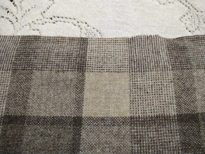 Tela de lana a cuadros marrón crema tostado BTHY 18" L x 58" de ancho Foto 1 de 4