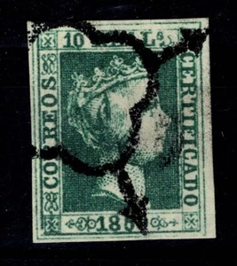 Edifil 5 usado araña negra 1850 Isabell II sello de España Spain Lujo - Imagen 1 de 1