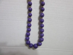 VINTAGE Large Bead PURPLE NECKLACE - 28 INCHES - Picture 1 of 1
